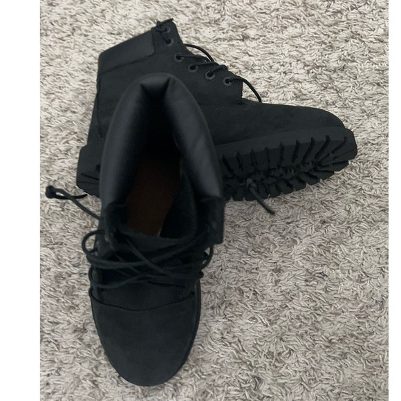 Timberland 6" Premium Waterproof Boots Black Nubuck Size 5 M/M Juniors 012907 - Picture 4 of 11